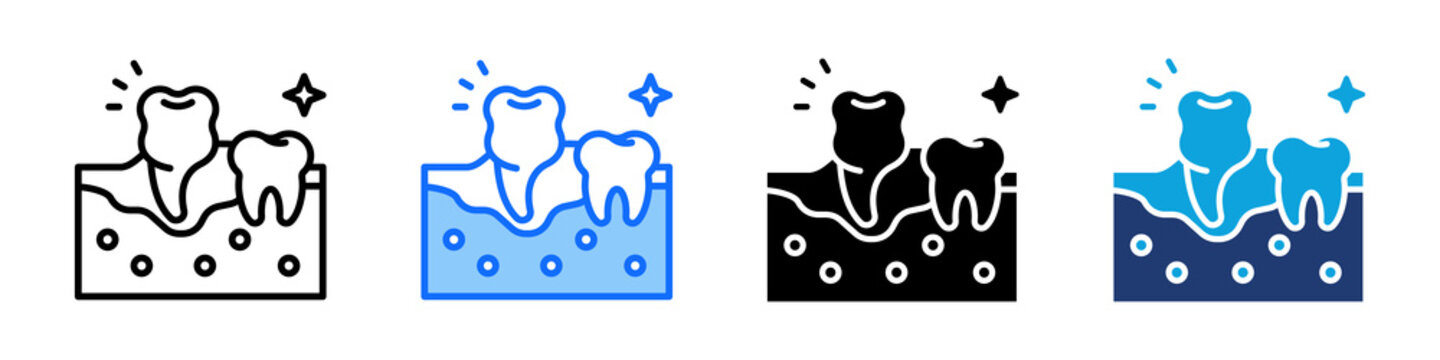 Premolar Icon Set Multi Style Vector Illustration
