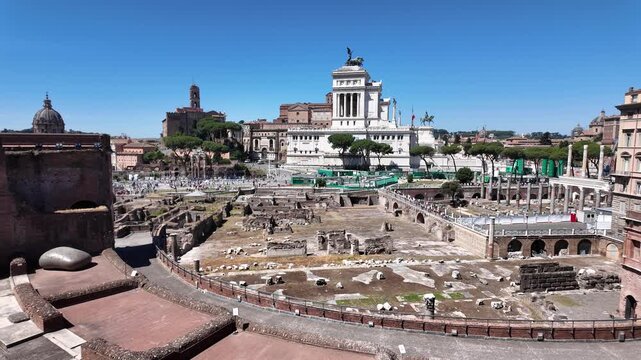 View Of The Altare Della Patria From Trajan's Market In Rome