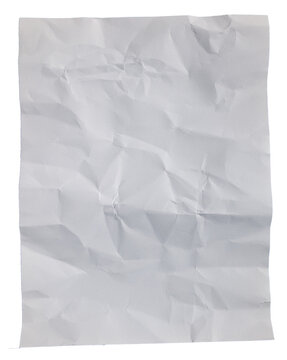 Feuille de papier blanc froiss&eacute;e d&eacute;tour&eacute;e sur fond transparent