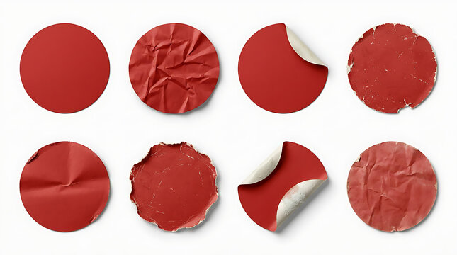 Red circular stamps with embossed texture