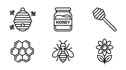 Bees collect nectar from a flower to make honey in a hive. © Taplak