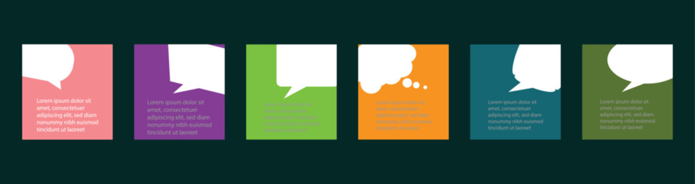 Quote speech bubble blank templates set. Set of speech bubble quotes template. Quote box speech bubble testimonial design