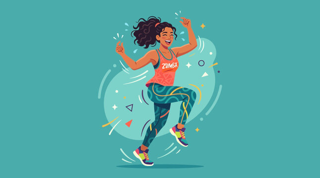 Woman Dancing Zumba Fitness