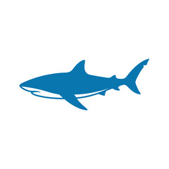 Fototapeta premium Blue Shark Silhouette Vector Illustration for Oceanic Wildlife and Marine Life Concepts