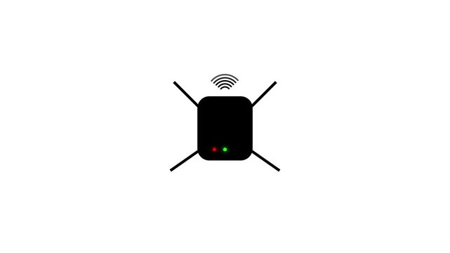 Train wifi connection animation with signal strength on transform background.4k quality animation video
