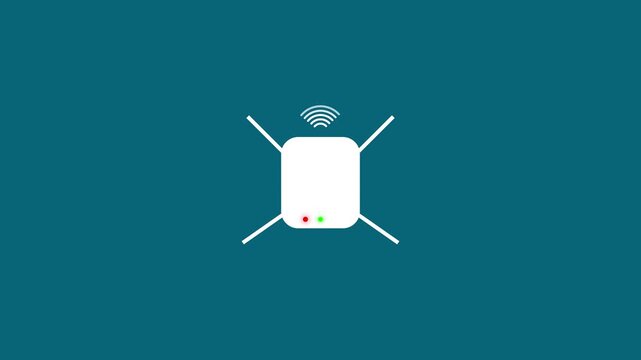 Train wifi connection animation with signal strength on transform background.4k quality animation video
