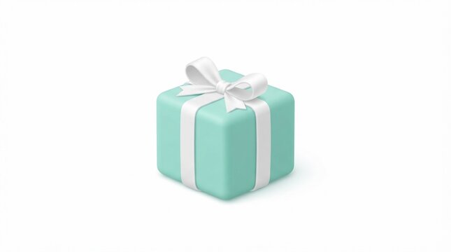 Gift wrapped in teal paper.