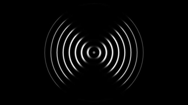 Abstract neon circle radio waves looping background. Abstract neon radio waves signal.Radio wave signal, radar concept.Radio waves seamless animation background video with alpha chanel.4k video