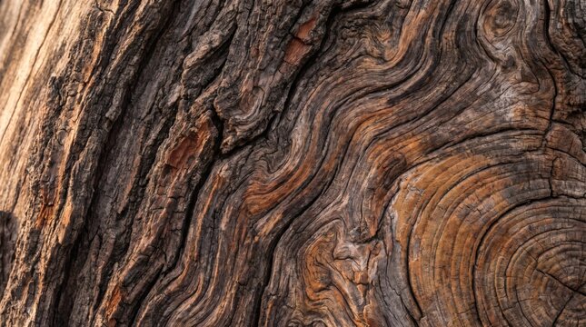 Detailed close up of weathered tree bark with natural organic patterns and textures.