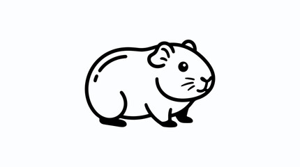 Fototapeta premium Cute cartoon guinea pig illustration