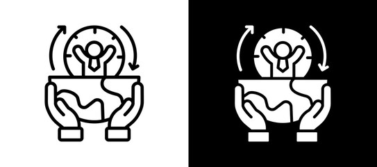 Fototapeta premium Future Sustainability whiteblack icon