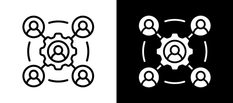 Stakeholder Engagement whiteblack icon