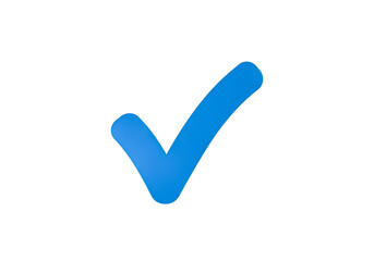 Bright blue checkmark symbol indicating approval or confirmation isolated on transparent background © Studio AlphaPNG