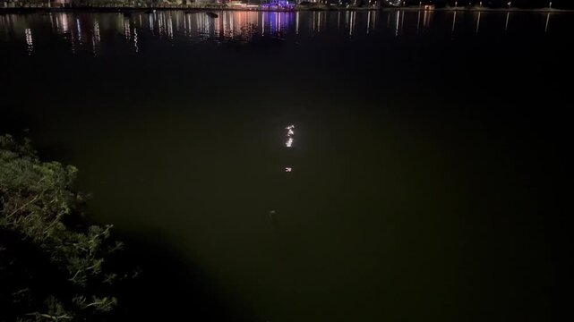 From the viewpoint of Capo Miseno in Bacoli, fireworks go off from the sea