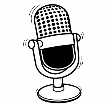 retro microphone on white background