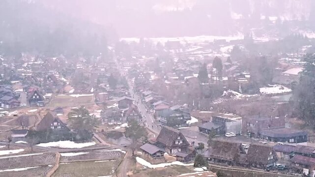白川郷の美しい雪景色
