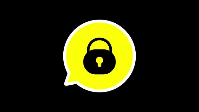 Chat security, Secure chat, Encrypted messaging animated video on transparent background. Alpha channel 4K