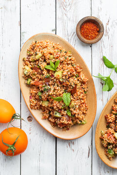 taboul&eacute; turc aux tomates, concombre et menthe, kisir