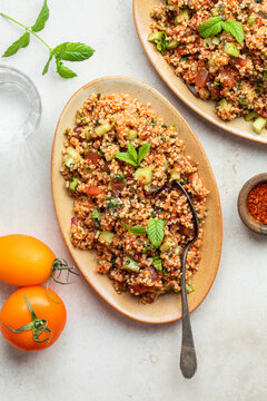 taboul&eacute; turc aux tomates, concombre et menthe, kisir