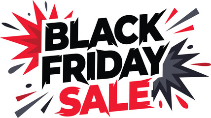 Black Friday Sale typography banner with dramatic comic style explosion background © hafsa