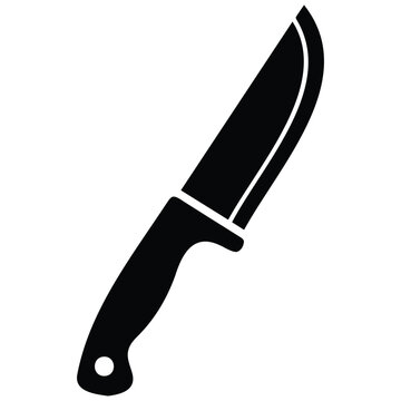 Butcher knife cooking tool vector silhouette illustration for food preparation tasks.