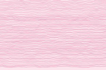 Fototapeta premium Abstract background with horizontal wavy pink lines on a light pastel pink backdrop