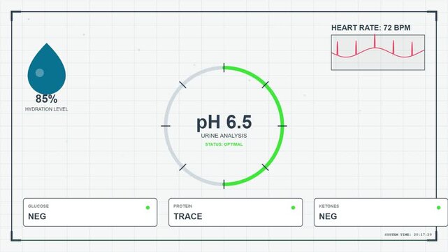 Medical Dashboard Displays Vital Signs and Urine Analysis