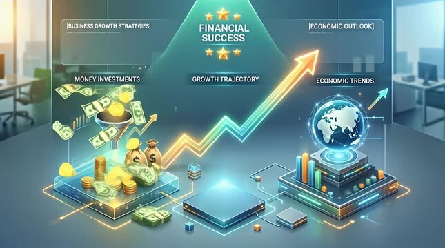 Financial Success Visualization with Growth Indicators