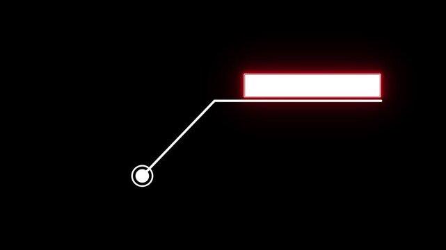 Animated of Hud callout line for text and data. HUD elements on isolated black background. Callout elements for text highlighting and user interface project. 4k