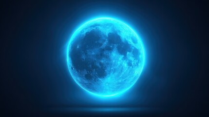 Fototapeta premium Glowing blue orb with abstract energy rendered on dark background
