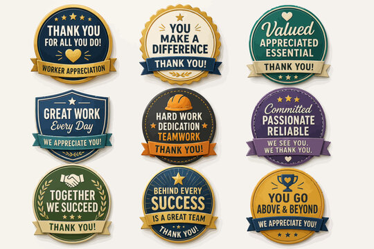 Appreciation Badge Recognition Stickers.