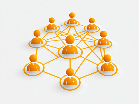 Stakeholder map diagram corporate communication network connection business strategy organization chart team member person icon collaboration communication network hierarchy group partnership