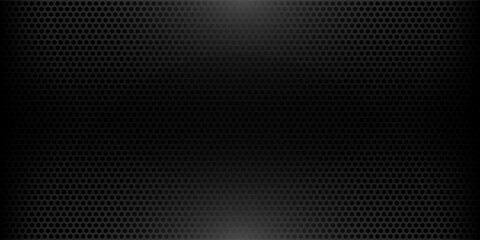 Naklejka premium Black metal texture steel background. Perforated sheet metal. vector