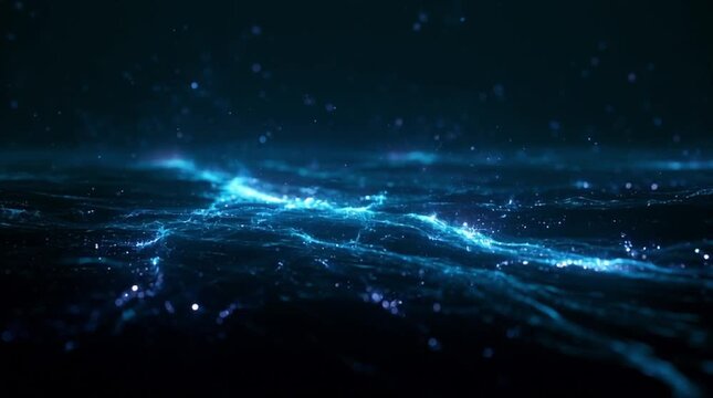 High-tech algorithm core data matrix macro with pulsing energy fields (AI Generated)