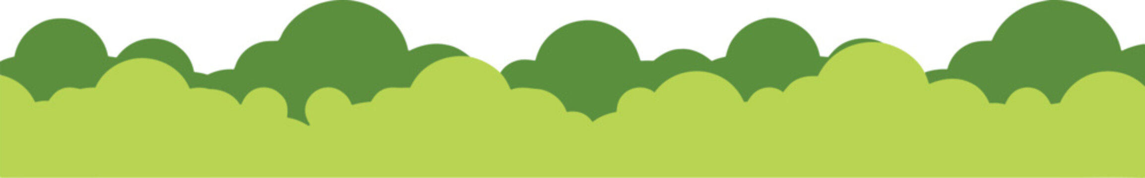 Green hedge border illustration for gardening website design