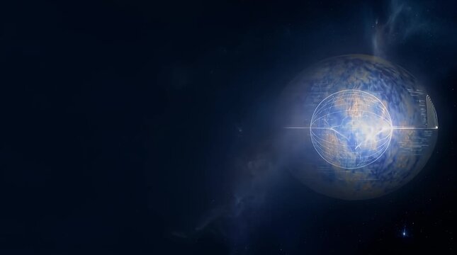 Glowing Holographic Sphere with Cosmic Background and Subtle Motion