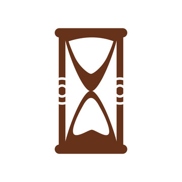 Hourglass isolated sand clock. Vector device measuring time, sandglass or sand-timer