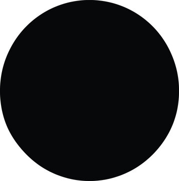 Minimalist black circle vector icon, solid dark round shape, geometric circular silhouette graphic for logo design and UI elements