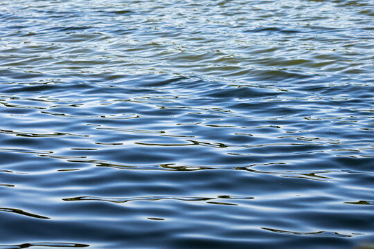 Gentle wavelets weave across a sunlit lake with alternating bands of blue and silver a timeless texture that complements product mockups editorial pages and minimalist visual identities