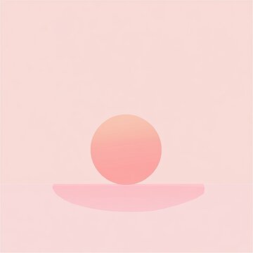 Pink orange sphere resting on pink platform