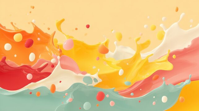 Cute Tea Party Wallpaper Abstract Splash of Multicolored Paint with Dynamic Fluid Motion and Vibrant Colors on Smooth Background a magical fairy tea party minimalist cute tea party wallpaper