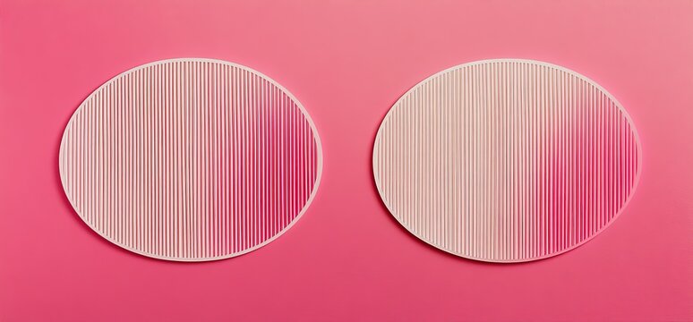Two pink oval frames on background