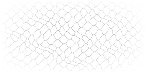 Fishing or soccer net. Repeated hexagon pattern. Black wired mesh texture isolated on white background. Metallic or fabric fence, cage or lattice structure. Vector graphic Illustration. © subang