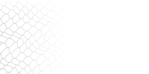 Fishing or soccer net. Repeated hexagon pattern. Black wired mesh texture isolated on white background. Metallic or fabric fence, cage or lattice structure. Vector graphic Illustration. © subang