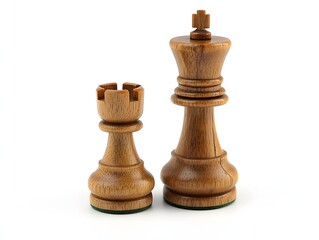 Fototapeta premium Wooden Chess Pieces King and Pawn Close-Up for Business Presentation
