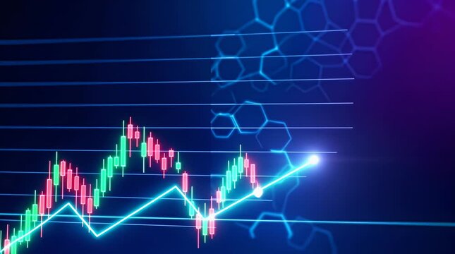 Dynamic Financial Data Visualization with Rising Graph Trend