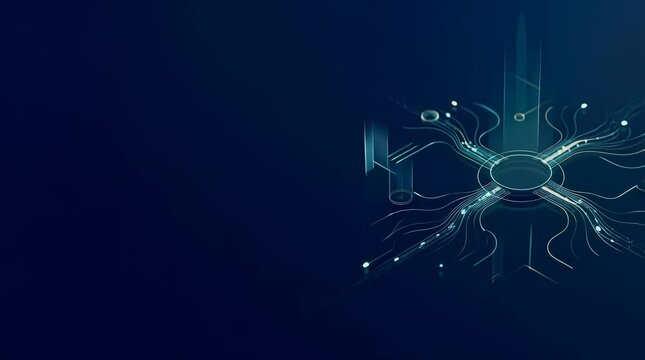 Futuristic Holographic Interface Glowing Technology Visualization