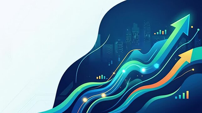Dynamic Financial Growth Visualization with Colorful Graphs and Arrows