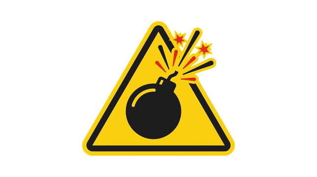 Warning Sign of Exploding Bomb Danger.