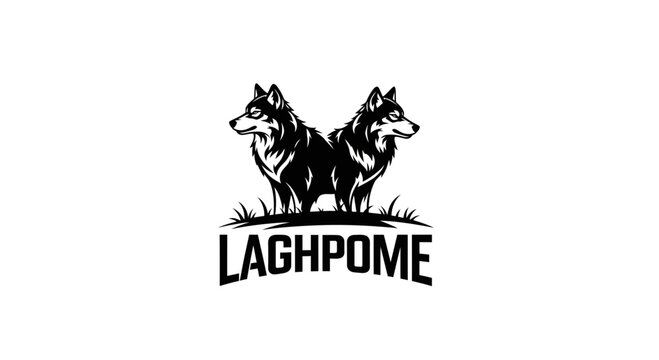 Black wolf head mascot logo in hand-drawn vintage engraving style. Fierce wolf illustration with bold line art, isolated on a white background. Ideal for branding, sports teams, esports, apparel, outd